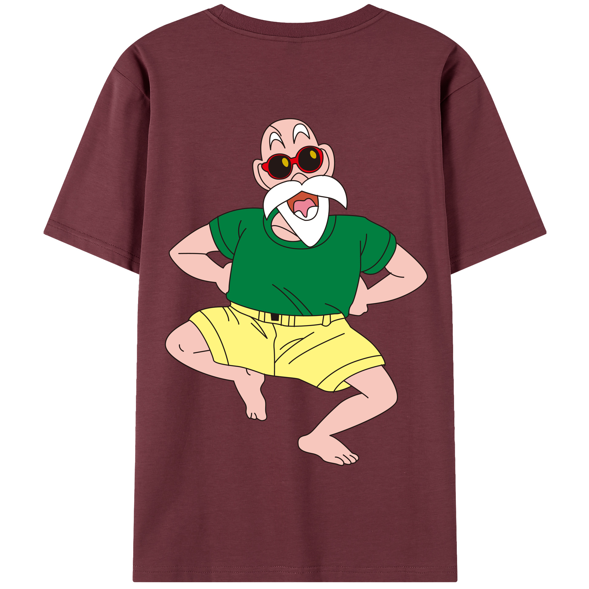 （画像用） ドラゴンボール 亀仙人（かめせんにん） DRAGON BALL Master Roshi Kame Sennin 綿100％半袖Tシャツ（背面プリント）